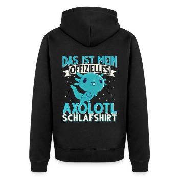 Axolotl - Unisex Premium Bio Zip Hoodie - Schwarz - Hinten - Nico (187cm)