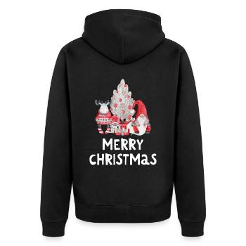 Joyeux Noël Drôle de Chemise de Noël - Veste à capuche bio Premium Unisexe - noir - Dos - Nico (187cm)