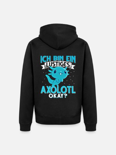 Axolotl - Unisex Premium Bio Zip Hoodie - Schwarz