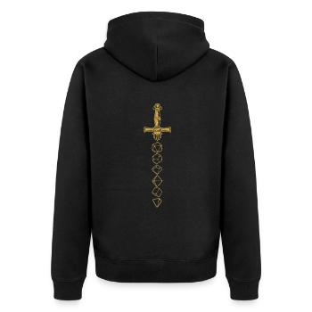 RPG Roleplayer D20 Dragon Dice Sword Role - Unisex Premium Organic Zip Hoodie - black - Back - Nico (187cm)
