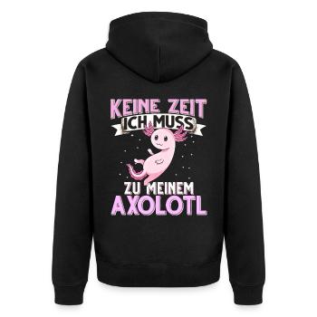 Axolotl - Unisex Premium Bio Zip Hoodie - Schwarz - Hinten - Nico (187cm)