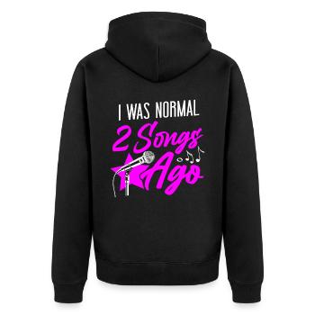 Karaoke Singer I Was Normal 2 - Unisex Premium Bio Zip Hoodie - Schwarz - Hinten - Nico (187cm)