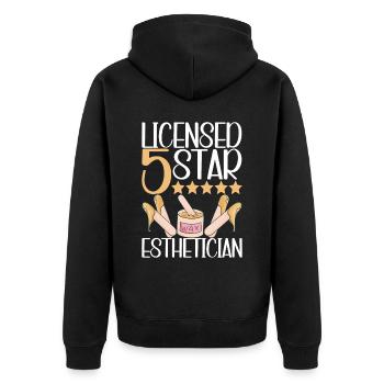 Beautician Cosmetics - Unisex Premium Organic Zip Hoodie - black - Back - Nico (187cm)