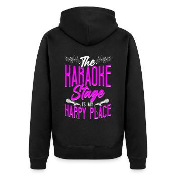 Karaoke Singer The Karaoke Stage - Unisex Premium Bio Zip Hoodie - Schwarz - Hinten - Nico (187cm)