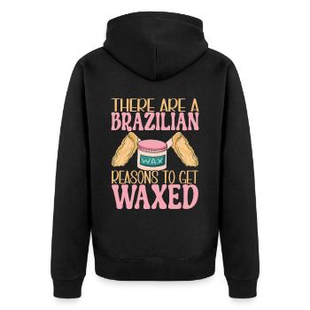 Beautician Cosmetics - Unisex Premium Organic Zip Hoodie - black - Back - Nico (187cm)
