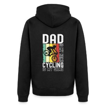 Bicycle cyclists - Unisex Premium Organic Zip Hoodie - black - Back - Nico (187cm)