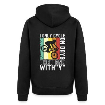 Bicycle cyclists - Unisex Premium Organic Zip Hoodie - black - Back - Nico (187cm)