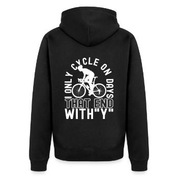 Bicycle cyclists - Unisex Premium Organic Zip Hoodie - black - Back - Nico (187cm)