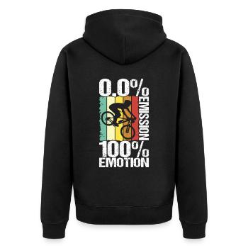 Fahrrad Fahrradfahrer - Unisex Premium Bio Zip Hoodie - Schwarz - Hinten - Nico (187cm)