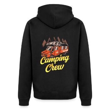 Camping Team Camp Camping Camper Campsite - Unisex Premium Organic Zip Hoodie - black - Back - Nico (187cm)