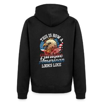 Voici à quoi ressemble un patriote américain des États-Unis - Veste à capuche bio Premium Unisexe - noir - Dos - Nico (187cm)