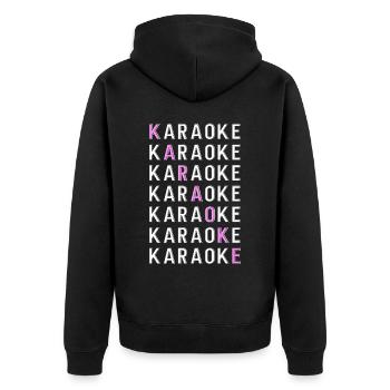 Karaoke Singer Karaoke - Unisex Premium Bio Zip Hoodie - Schwarz - Hinten - Nico (187cm)
