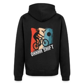 Fahrrad Fahrradfahrer - Unisex Premium Bio Zip Hoodie - Schwarz - Hinten - Nico (187cm)