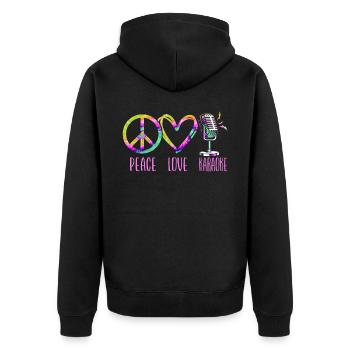Karaoke Singer Retro Tie Dye Peace - Unisex Premium Organic Zip Hoodie - black - Back - Nico (187cm)