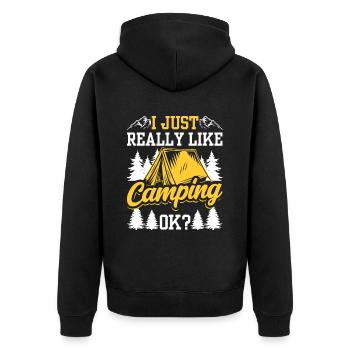 J’aime juste camper très bien camper camping - Veste à capuche bio Premium Unisexe - noir - Dos - Nico (187cm)