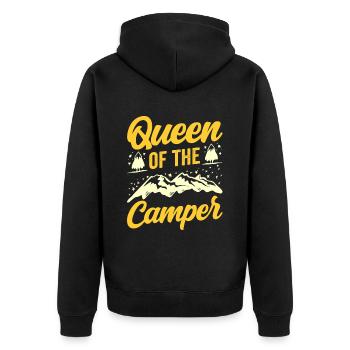 Königin Des Wohnmobils Camping Camper Campen - Unisex Premium Bio Zip Hoodie - Schwarz - Hinten - Nico (187cm)