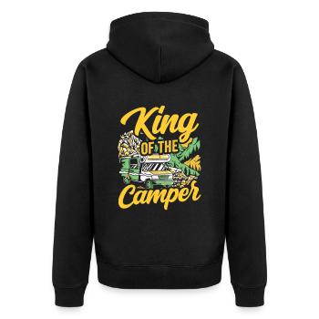 King of campers camping camping campsite camp - Unisex Premium Organic Zip Hoodie - black - Back - Nico (187cm)
