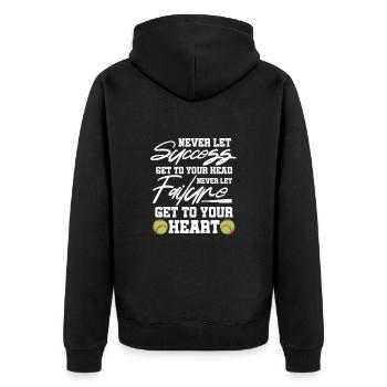 Softball Spieler Baseball Sport Pitcher Geschenk - Unisex Premium Bio Zip Hoodie - Schwarz - Hinten - Nico (187cm)