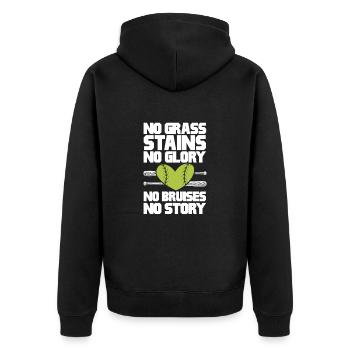 Softball Spieler Baseball Sport Pitcher Geschenk - Unisex Premium Bio Zip Hoodie - Schwarz - Hinten - Nico (187cm)