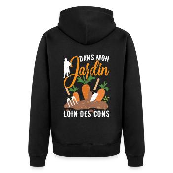 Jardinage Amusant - Veste à capuche bio Premium Unisexe - noir - Dos - Nico (187cm)