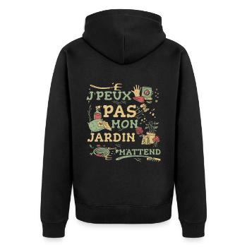 Mon Jardin M'Attend - Veste à capuche bio Premium Unisexe - noir - Dos - Nico (187cm)