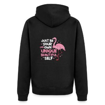 Flamant - Veste à capuche bio Premium Unisexe - noir - Dos - Nico (187cm)