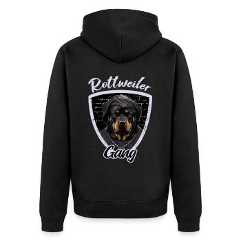 Rottweiler Gang Gangster Dog Lover Hip Hop - Veste à capuche bio Premium Unisexe - noir - Dos - Nico (187cm)