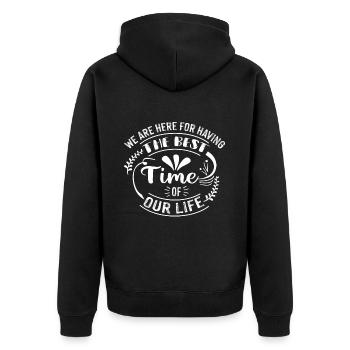 Wochenende mit Freunden in Gruppe Trinken Party - Unisex Premium Bio Zip Hoodie - Schwarz - Hinten - Nico (187cm)