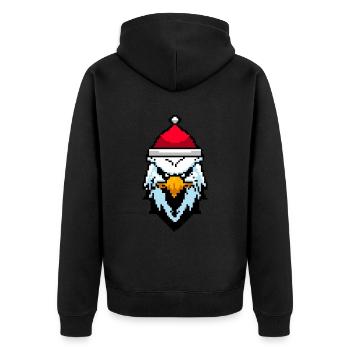 Aigle pixelisé Noël - Drôles d’aigles - Veste à capuche bio Premium Unisexe - noir - Dos - Nico (187cm)