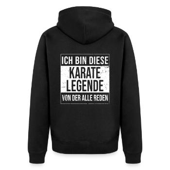 Kampfsportler Geburtstag geboren Legende Karate - Unisex Premium Bio Zip Hoodie - Schwarz - Hinten - Nico (187cm)