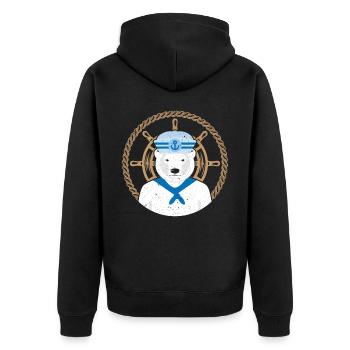 Ours polaire Sailor Animal arctique Amoureux de l'ours de glace - Veste à capuche bio Premium Unisexe - noir - Dos - Nico (187cm)