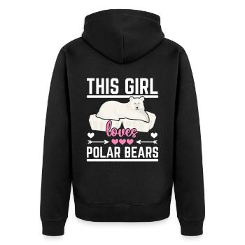 Cette fille aime les ours polaires Arctic Animal Ice Bear - Veste à capuche bio Premium Unisexe - noir - Dos - Nico (187cm)