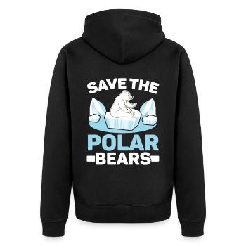 Save The Polar Bears Arctic Animal Ice Bear Lover - Veste à capuche bio Premium Unisexe - noir - Dos - Nico (187cm)