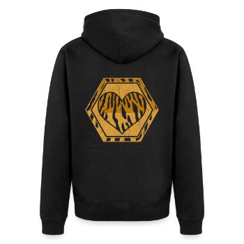 Tiger Whisperer Wildlife Animal Zoo Zoowärter - Unisex Premium Bio Zip Hoodie - Schwarz - Hinten - Nico (187cm)