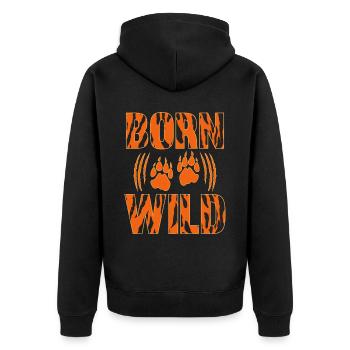Born Wild Tiger Wildlife Animal Zoo Gardien de zoo - Veste à capuche bio Premium Unisexe - noir - Dos - Nico (187cm)