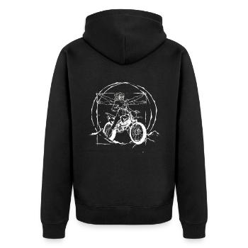 Motocross Enduro Supermoto Bike Dirt Biker - Unisex Premium Organic Zip Hoodie - black - Back - Nico (187cm)