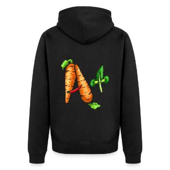 Les légumes vous procureront un A Plus si vous êtes - Veste à capuche bio Premium Unisexe - noir - Dos - Nico (187cm)