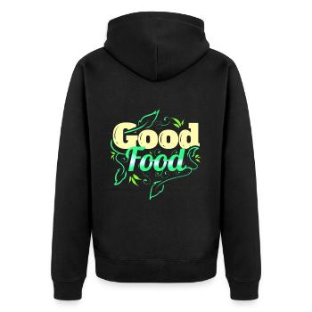 Les légumes sont un bon aliment pour les végétariens et les végétariens - Veste à capuche bio Premium Unisexe - noir - Dos - Nico (187cm)