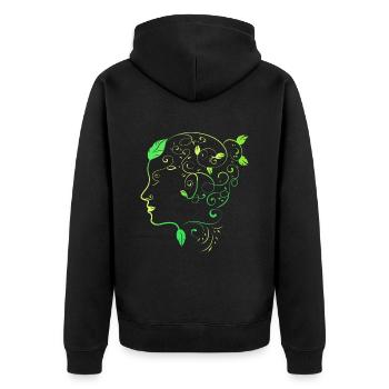 Ornaments Show Veggies In My Head, Vegetarian And - Unisex Premium Bio Zip Hoodie - Schwarz - Hinten - Nico (187cm)