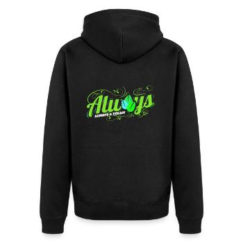 Toujours végétalien - Végétarien et végétalien - Veste à capuche bio Premium Unisexe - noir - Dos - Nico (187cm)