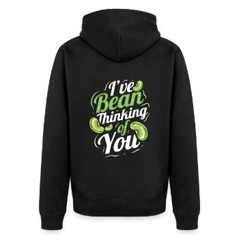 J’ai pensé à toi - Veggie Vegetarian Go - Veste à capuche bio Premium Unisexe - noir - Dos - Nico (187cm)