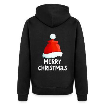 Joyeux Noël Drôle de Chemise de Noël - Veste à capuche bio Premium Unisexe - noir - Dos - Nico (187cm)