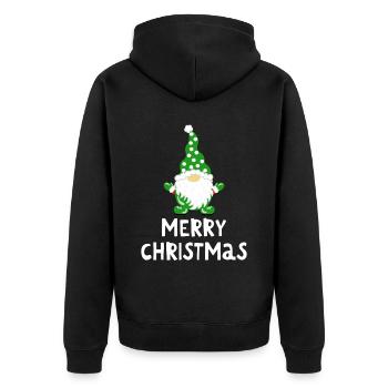 Merry Christmas Lustiges Weihnachtsshirt - Unisex Premium Bio Zip Hoodie - Schwarz - Hinten - Nico (187cm)