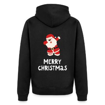 Joyeux Noël Drôle de Chemise de Noël - Veste à capuche bio Premium Unisexe - noir - Dos - Nico (187cm)