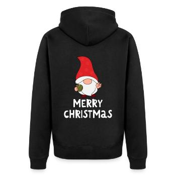 Joyeux Noël Drôle de Chemise de Noël - Veste à capuche bio Premium Unisexe - noir - Dos - Nico (187cm)