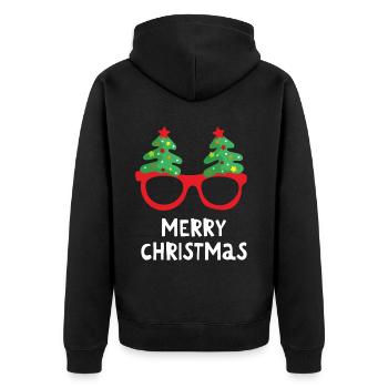 Joyeux Noël Drôle de Chemise de Noël - Veste à capuche bio Premium Unisexe - noir - Dos - Nico (187cm)