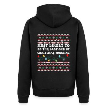 Drôle de chemise de Noël, T-shirt de Noël groovy, moche - Veste à capuche bio Premium Unisexe - noir - Dos - Nico (187cm)