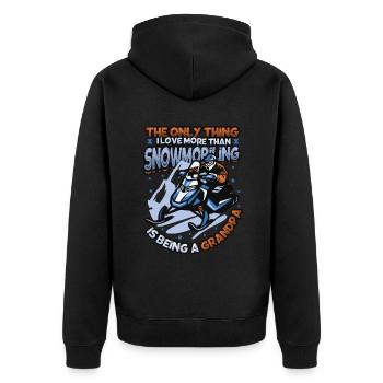 Snowmobiling Grandpa Snowmobile - Unisex Premium Organic Zip Hoodie - black - Back - Nico (187cm)