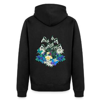 Season Spring Garden Nature Nursery Flora - Unisex Premium Organic Zip Hoodie - black - Back - Nico (187cm)