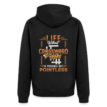 Amateurs de mots croisés Mots croisés - Veste à capuche bio Premium Unisexe - noir - Dos - Nico (187cm)